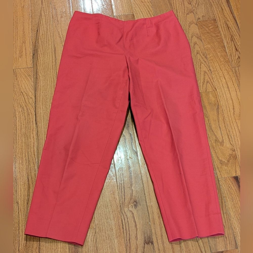 Fine Italian Tailored‎ Cropped Pants Piazza Sempione Magenta IT 48 Cotton Preppy